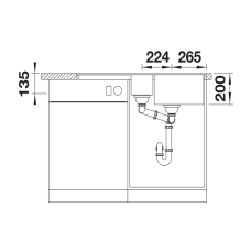 Кухонна мийка Blanco ADIRA 6 SF (527611) темна скеля