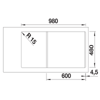 Кухонна мийка Blanco ADIRA XL 6 S (527619) темна скеля