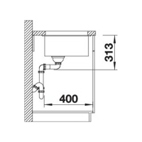 Кухонна мийка Blanco SUBLINE 400-U (527788) ніжний білий