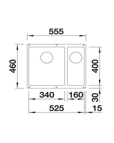 Кухонна мийка Blanco SUBLINE 340\/160-U (527810)