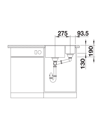 Кухонна мийка Blanco SUBLINE 340\/160-U (527810)