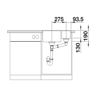 Кухонна мийка Blanco SUBLINE 340/160-U (527811) вулканічний сірий