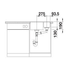 Кухонна мийка Blanco SUBLINE 340/160-U (527817) сірий беж
