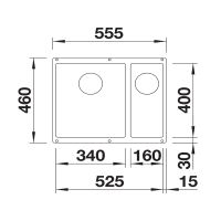 Кухонна мийка Blanco SUBLINE 340/160-U (527818) чорний
