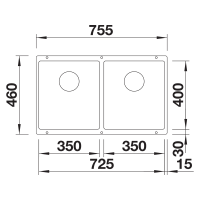 Кухонна мийка Blanco SUBLINE 350/350-U (527826) чорний