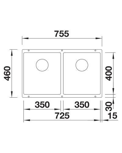 Кухонна мийка Blanco SUBLINE 350\/350-U (527826)