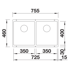 Кухонна мийка Blanco SUBLINE 350/350-U (527829) антрацит