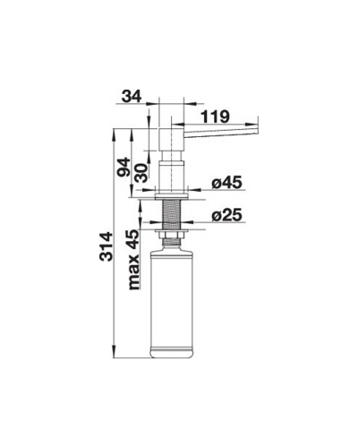 Дозатор рідкого миючого засобу Blanco LATO 527721