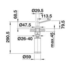 Дозатор рідкого миючого засобу Blanco TORRE 527744 Satin dark steel