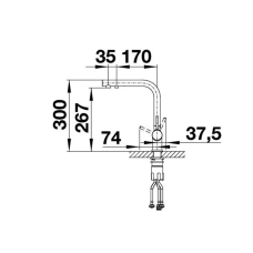 Кухонний змішувач Blanco FONTAS II (527736) Satin dark steel