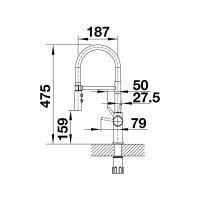 Кухонний змішувач Blanco CATRIS-S Flexo (527731) Satin dark steel