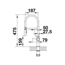 Кухонний змішувач Blanco CATRIS-S Flexo (527731) Satin dark steel