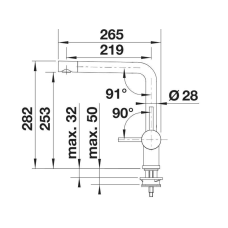 Кухонний змішувач Blanco LINUS satin dark steel 527732