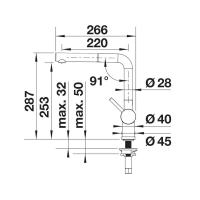 Кухонний змішувач Blanco LINUS-S satin dark steel 527733