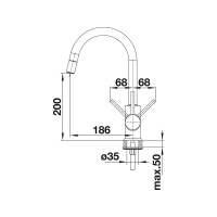 Кухонний змішувач Blanco MIDA-S (526653) чорний матовий