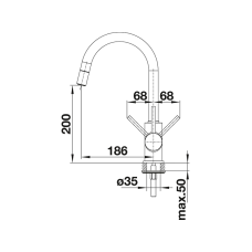 Кухонний змішувач Blanco MIDA-S (526653) чорний матовий