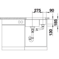Кухонна мийка Blanco SUBLINE 350/150-U 514526 ваниль