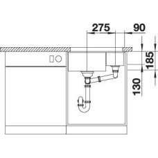 Кухонна мийка Blanco SUBLINE 350/150-U 514526 ваниль