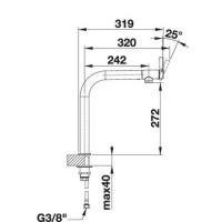 Кухонний змішувач Blanco VONDA (518435) нержавіюча сталь