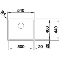 Кухонна мийка Blanco ZEROX 500-U (521559) Durinox