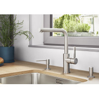 Кухонний змішувач Blanco LANORA-F (526179) нержавіюча сталь