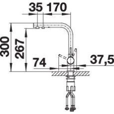 Кухонний змішувач Blanco FONTAS II 523129 PVD Steel