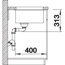 Кухонна мийка Blanco SUBLINE 400-U (523431) кава
