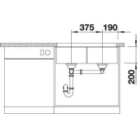 Кухонна мийка Blanco SUBLINE 350/350-U (523583) кава