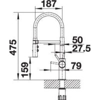 Кухонний змішувач Blanco CATRIS-S Flexo PVD steel (525792)