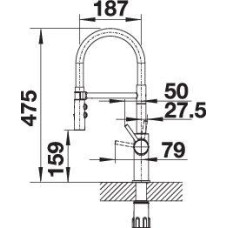 Кухонний змішувач Blanco CATRIS-S Flexo PVD steel (525792)