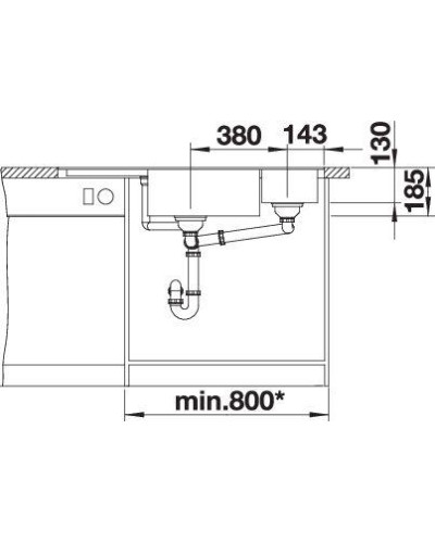 Кухонна мийка Blanco DELTA II-F 525868 чорний