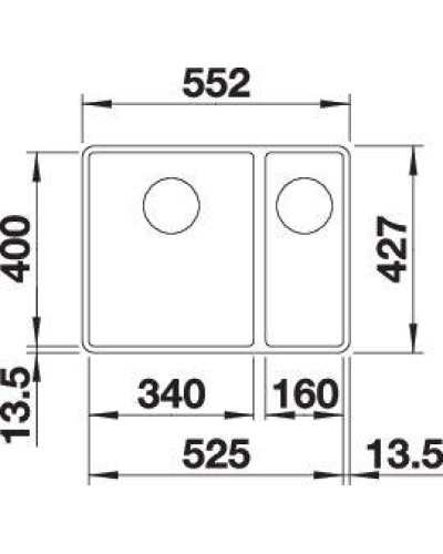 Кухонна мийка Blanco SUBLINE 340/160-F 525984 чорний