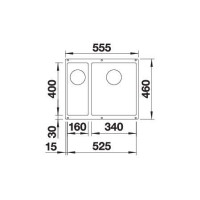 Кухонна мийка Blanco SUBLINE 340/160-U 525986 чорний