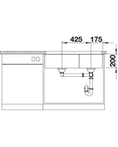 Кухонна мийка Blanco SUBLINE 480/320-U 525993 чорний
