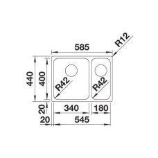 Кухонна мийка Blanco SOLIS 340/180-U 526129 полірована