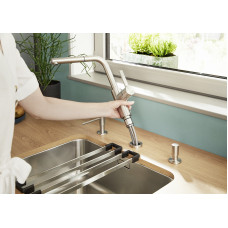 Кухонний змішувач Blanco LANORA-S-F (526180) нержавіюча сталь