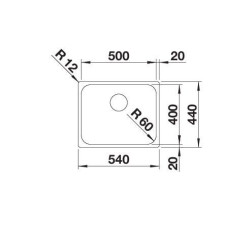 Кухонна мийка Blanco SUPRA 500-IF R12 (526351) полірована