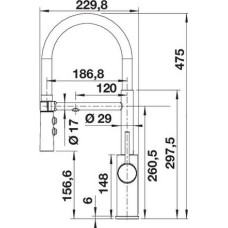 Кухонний змішувач Blanco CATRIS-S Flexo Filter (526706) PVD steel