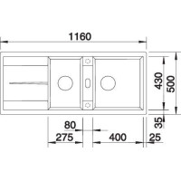 Кухонна мийка Blanco  Metra 8 S 527303 вулканічний сірий