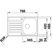 Кухонна мийка Blanco LANTOS 45 S-IF Compact (519059) Нержавіюча сталь полірована
