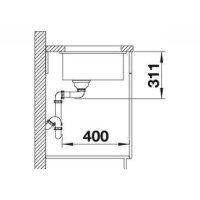 Кухонна мийка Blanco SUBLINE 375-U (516035) глянсовий білий