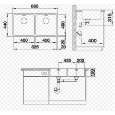 Кухонна мийка Blanco Andano 400-400-IF 518327