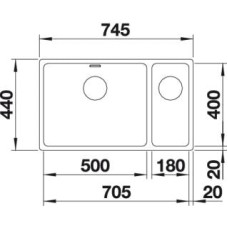 Кухонна мийка Blanco ANDANO 500/180-U (522989)