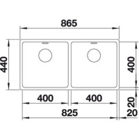 Кухонна мийка Blanco ANDANO 400/400-IF (522985)