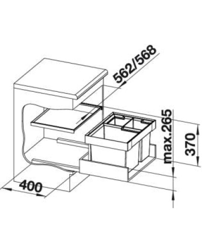 Система сортування відходів Blanco FLEXON II XL 60/3 (521473)