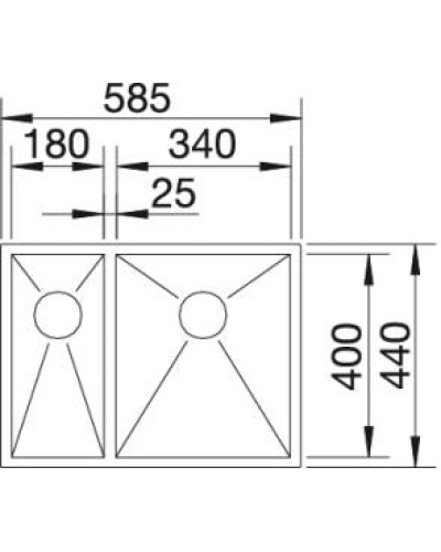 Кухонна мийка Blanco ZEROX 340/180-U L (521613)