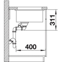 Кухонна мийка Blanco SUBLINE 350/150-U (523746) базальт