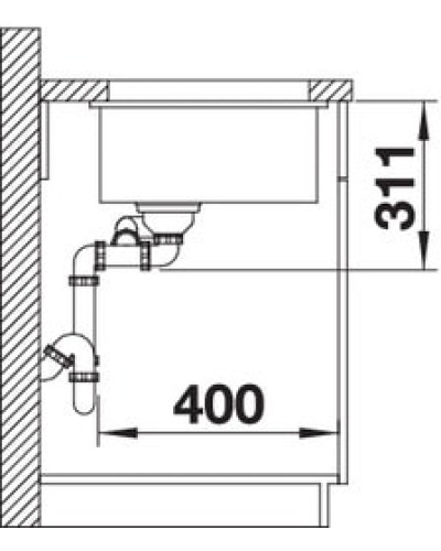 Кухонна мийка Blanco SUBLINE 350/150-U (523746) базальт