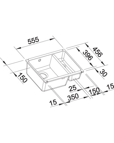 Кухонна мийка Blanco SUBLINE 350/150-U (523746) базальт