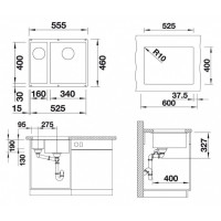 Кухонна мийка Blanco SUBLINE 340/160-U R (523558) антрацит
